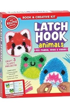 Latch Hook Animals: Red Panda, Frog and Shark